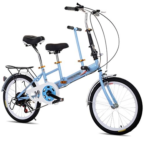 Falträder : ZXC 20-Zoll-Eltern-Kind-Faltrad zum Aufnehmen von Kindern und Babys Doppelsitz Erwachsene Damen Damenfahrrad einfach und leicht zu bedienen