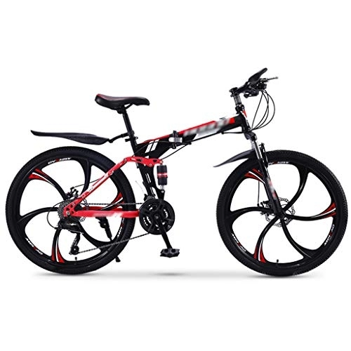 Falträder : ZXC Einstellbares Outdoor-Fahrrad für Erwachsene faltbares Mountainbike 24-Zoll-Stoßdämpfung Offroad-Fahrrad mit Variabler Geschwindigkeit Unisex-Fahrrad einfache Bedienung