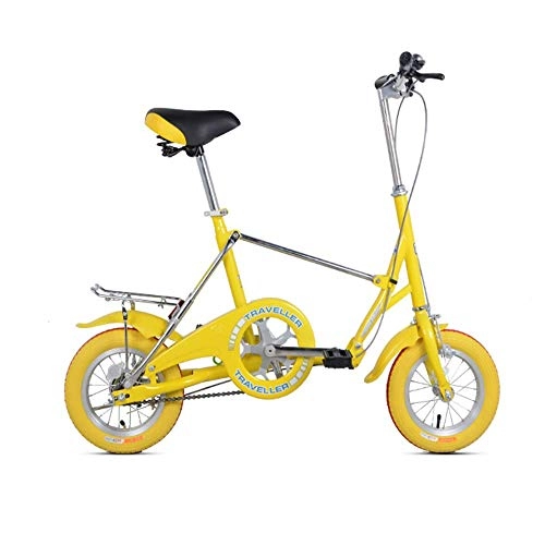 Falträder : ZXWNB Faltbares Fahrrad Mini Tragbares Kleines Gelbes Auto Männlich Und Weiblich Erwachsenes Kleines Fahrrad 12-Zoll-Fahrrad, Weiß, A