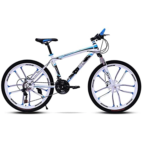 Mountainbike : 26-Zoll-Mountainbike, 21 / 24-Gang mit Doppelscheibenbremsen, High-Carbon-Stahl-Mountainbike für Erwachsene, Hardtail-Bike mit verstellbarem Sitz (Color : C2, Speed ​​: 21speed)