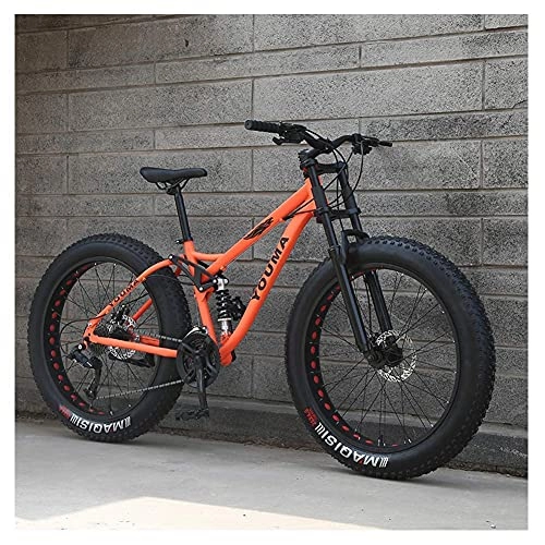 Mountainbike : 26-Zoll-Mountainbikes， Erwachsene Jungen Mädchen Mountainbike Fahrrad mit Doppelscheibenbremse， Rahmen aus High-Carbon-Stahl， Rutschfeste Fahrräder，Blau，27 Speed ​​jianyou (Color : Orange， Size : 27 S