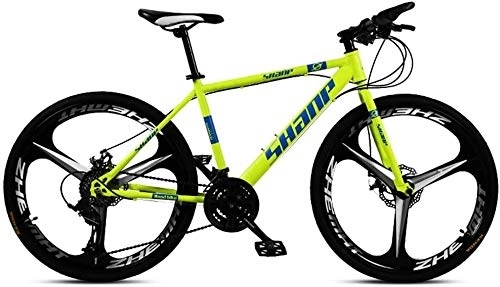 Mountainbike : 26-Zoll-Mountainbikes, Männer Dual Disc Brake Hardtail Mountainbike, Stoßdämpfung Ultra Light Road Racing Variable Speed ​​Fahrrad YCHAOYUE (Color : 21 Speed, Size : Yellow 3 Spoke)