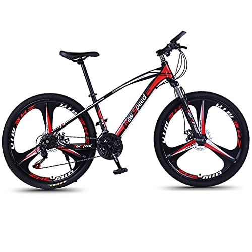 Mountainbike : AEF 21-Gang 26-Zoll Outdoor Mountainbike Für Erwachsene, Aluminiumrahmen, Doppelfederung, Verstellbarer Sattel, Geeignet Personen Einer Körpergröße Von 160 Bis 185 cm, Rot