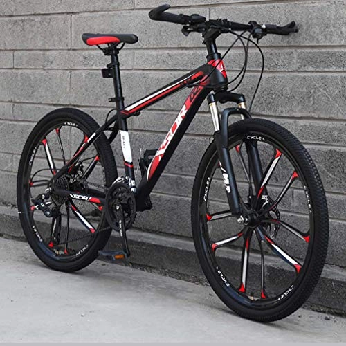 Mountainbike : AISHFP Mens Adult Mountainbike, Leichte High-Carbon Stahlrahmen Snowmobile Bikes, Doppelscheibenbremse Strand Fahrrad, 24 Zoll-Räder, A, 24 Speed