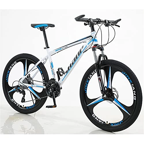 Mountainbike : ALUNVA 26inch Fahrrad, Mountainbike, Fahrrad Mit Variabler Geschwindigkeit, Stoßdämpfung EIN Rad Tragbares Fahrrad, Riding Bicycle, Kreuz-Country Bike-Weiß und blau 30 Geschwindigkeit