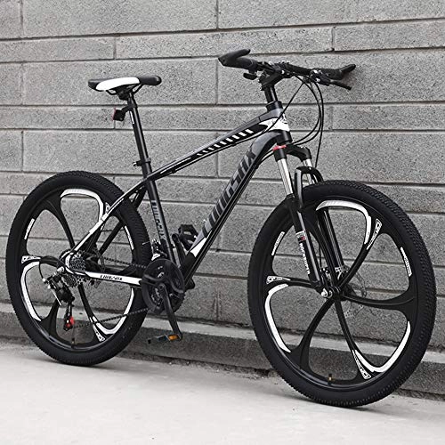 Mountainbike : AP.DISHU 26 Zoll Herren Damen Mountainbikes Kohlenstoffreicher Stahl Hardtail Mountainbike Mit Vorderradaufhngung Mountainbike, Grau, 27 Speed