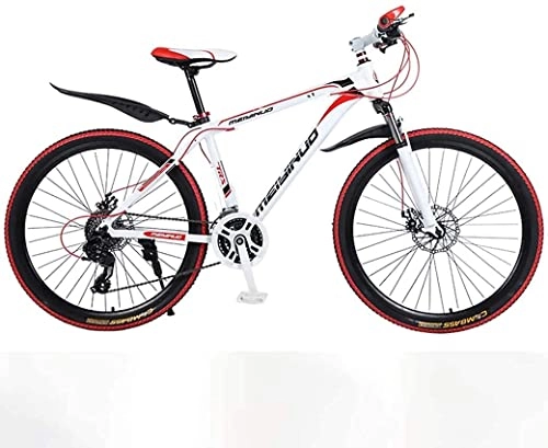 Mountainbike : ASDF Mountainbike für Erwachsene - 26 Zoll 27-Gang-Mountainbike für Erwachsene, Leichte Aluminiumlegierung, Vollrahmen, Vorderradaufhängung, Herrenfahrrad, Scheibenbremse (Color : Red, Size : C)