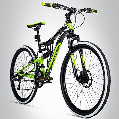 Mountainbike : Bergsteiger Kodiak 26 Zoll Mountainbike, geeignet ab 150 cm, Scheibenbremse, Shimano 21 Gang-Schaltung, Vollfederung, Jungen-Fahrrad & Herren-Fahrrad