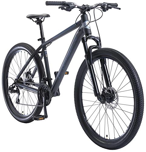Mountainbike : BIKESTAR Hardtail Aluminium Mountainbike Shimano 21 Gang Schaltung, Scheibenbremse 27.5 Zoll Reifen | 18 Zoll Rahmen Alu MTB | Blau
