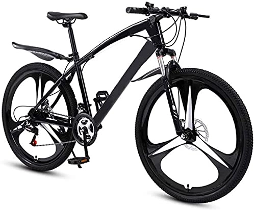 Mountainbike : CCLLA 26-Zoll-Mountainbikes, Hardtail-Mountainbike mit Doppelscheibenbremse, Unisex-Outdoor-Fahrrad, MTB-Bikes mit Vollfederung, Outdoor-Rennradfahren, 24-Gang, Schwarz 3-Speichen