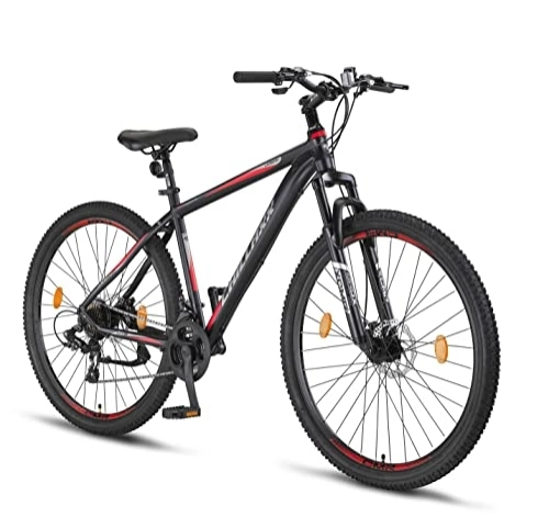 Mountainbike : Chillaxx Bike Legend 24 und 26 Zoll Mountainbike MTB Fahrrad für Jungen, Mädchen, Herren und Damen - 21 Gang-Schaltung - Herrenrad-Damenrad-MTB-ALU (29 Zoll, Schwarz-Rot Disc-Bremse)