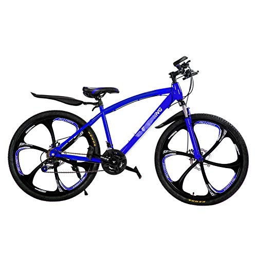 Mountainbike : CXSMKP Mountainbike Fr Erwachsene Vorderseite Suspension Faltrad, 21 Geschwindigkeit Herren Fahrrder 26"Rder Fahrrad, Dual Scheibenbremse, Leicht, Hoch Kohlenstoffstahl Rahmen, Blau
