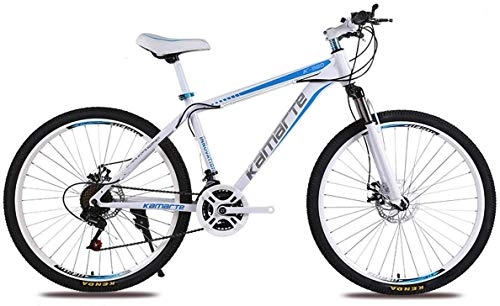 Mountainbike : CYSHAKE Beiläufig Student Hardtail Mountain Bikes Carbon Steel 26 Zoll Outroad Fahrräder, 24 Speed-MTB, Doppelscheibenbremse, verstellbare Sitz, Speichenrad Bewegung