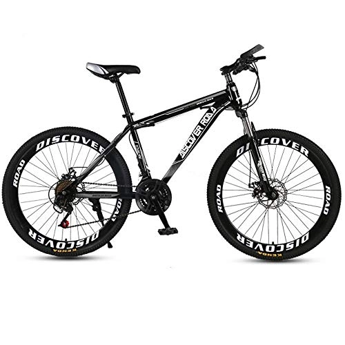 Mountainbike : DGAGD 24 Zoll Mountainbike Fahrrad Erwachsene Variable Geschwindigkeit Doppelscheibenbremse High Carbon Stahl Fahrrad 40 Schneidräder-schwarz_21 Geschwindigkeit
