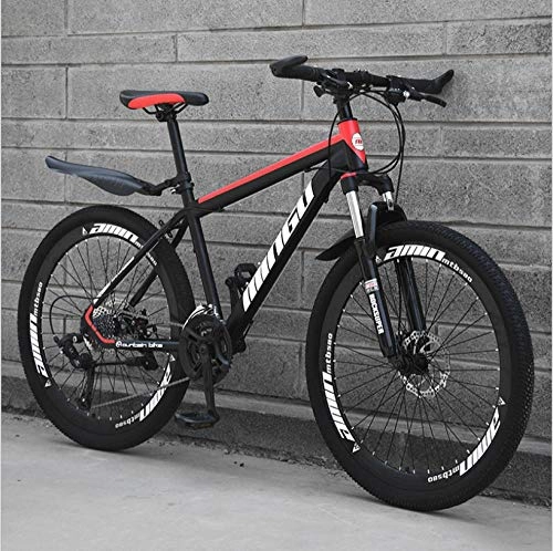 Mountainbike : DGAGD 24-Zoll-Mountainbike mit Variabler Geschwindigkeit, stoßdämpfendes Fahrrad, leichtes Straßenrennen, 40 Schneidräder-Schwarz Rot_21 Geschwindigkeit