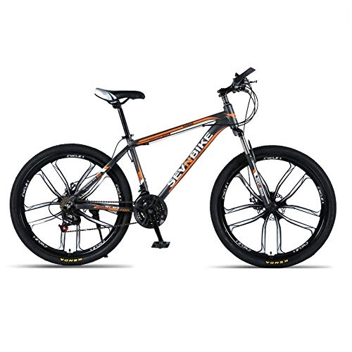 Mountainbike : DGAGD 26 Zoll Aluminiumlegierung Rahmen Mountainbike Variable Geschwindigkeit Zehnrad Rennrad-Schwarz Orange_21 Geschwindigkeit