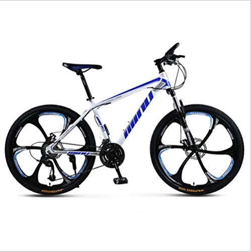 Mountainbike : DGAGD Mountainbike Fahrrad 24 / 26 Zoll Scheibenbremse Stodmpfung Fahrradspeichenrad mit Variabler Geschwindigkeit wei blau-24 Geschwindigkeit