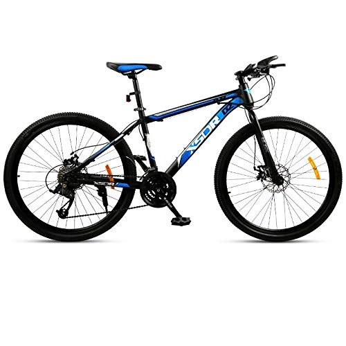 Mountainbike : DGAGD Snowbike großer Reifen 4.0 dick und breit 24 Zoll Scheibenbremse Mountainbike Speichenrad-Schwarz Blau_21 Geschwindigkeit