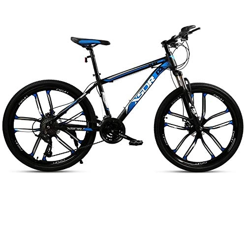 Mountainbike : DGAGD Snowbike großer Reifen 4.0 dick und breit 24 Zoll Scheibenbremse Mountainbike zehn Schneidräder-Schwarz Blau_27 Geschwindigkeit