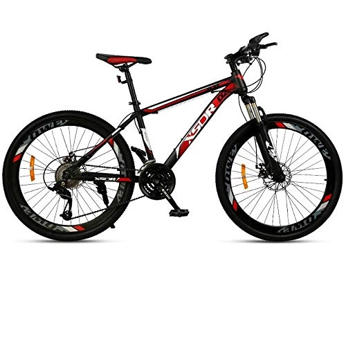 Mountainbike : DGAGD Snowbike großer Reifen 4.0 dick und breit 26 Zoll Scheibenbremse Mountainbike 40 Schneidrad-Schwarz Rot_21 Geschwindigkeit