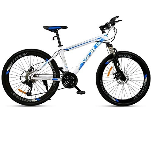 Mountainbike : DGAGD Snowbike großer Reifen 4.0 dick und breit 26 Zoll Scheibenbremse Mountainbike 40 Schneidrad-weiß Blau_24 Geschwindigkeit