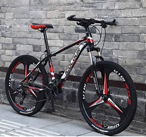 Mountainbike : DING 26" Mountainbike for Erwachsene, Leichtes Aluminium Full Suspension Rahmen, Federgabel, Scheibenbremse (Color : C2, Size : 30Speed)