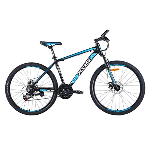 Mountainbike : Dsrgwe Mountainbike, 26inch Mountainbike, Aluminium Rahmen for Fahrräder, Doppelscheibenbremse und Vorderradaufhängung, 21 Geschwindigkeit (Color : Black+Blue)