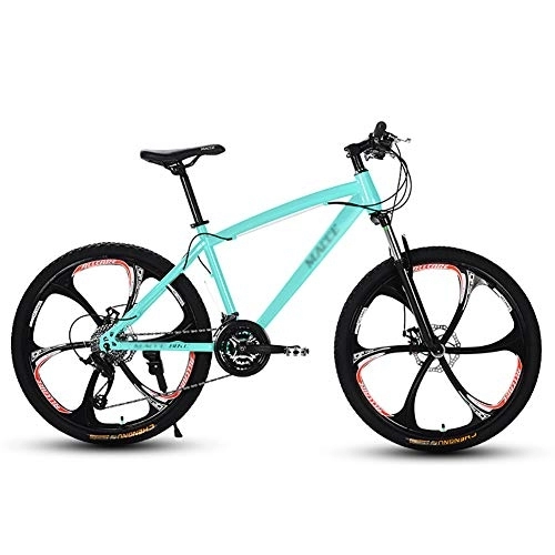 Mountainbike : DULPLAY Erwachsene 26 Zoll MTB, Strand Motorschlitten Mountainbike Bike, Doppelscheibenbremse Fahrrad Für Männer Frauen Grün 26", 27-Gang