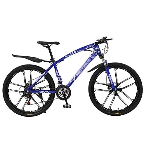 Mountainbike : DULPLAY MTB Bike, Männer's Und Frauen's Umschalten Mountainbike, Dual-scheiben-Bremse Stoßdämpfung Front-aufhängung Blue 10 Spoke 26", 21-Gang