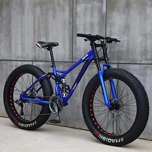 Mountainbike : Erwachsene Mountainbikes, 24 Zoll Fat Tire Hardtail Mountainbike, Dual Suspension Frame und Federgabel All Terrain Mountainbike Mountainbikes