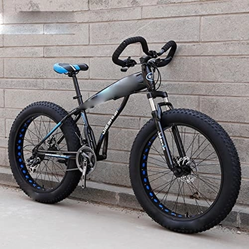 Mountainbike : FAXIOAWA 26 Zoll Dicker Reifen, ultrabreites Mountainbike mit Variabler Geschwindigkeit, Schneemobil, Erwachsener, Student, Fahrrad (blau 24)