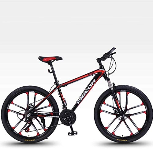 Mountainbike : G.Z Erwachsene Mountain Bikes, Aluminiumlegierung Licht Bikes, Variable Speed ​​Bikes, High Carbon Stahl 26 Zoll Rennrad, Black red, 27 Speed