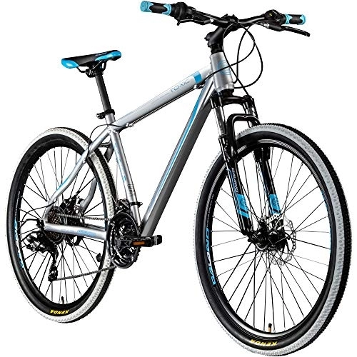 Mountainbike : Galano 27, 5 Zoll 650B MTB Toxic Mountainbike Scheibenbremsen (Silber / blau, 46 cm)