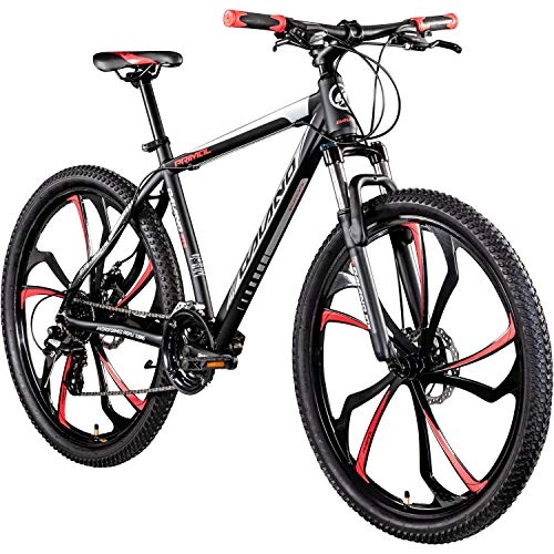 Mountainbike : Galano Primal Mountainbike für Jugendliche und Erwachsene ab 165 cm Fahrrad Bike Hardtail 27, 5 Zoll 650B mit Federgabel 24 Gänge (schwarz / rot, 48 cm)