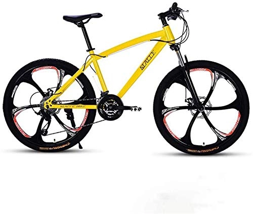 Mountainbike : GMZTT Unisex-Fahrrad. Erwachsene 24 Zoll Mountainbike, Strand Snowmobile Fahrrad, Doppelscheibenbremse Fahrrder, Alufelgen, einen Mann eine Frau General Purpose (Color : Yellow, Size : 24 Speed)