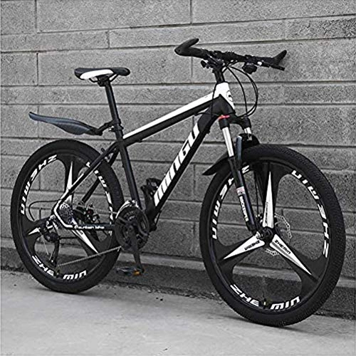 Mountainbike : GOLDGOD Kohlenstoffreicher Stahl Hardtail Mountainbike, 26 Zoll Herren MTB Fahrrad Mit Vorderradaufhängung Und Verstellbarer Sitz Mountain Bike Schnelle Veröffentlichung EIN Stück Hub Design, 24 Speed