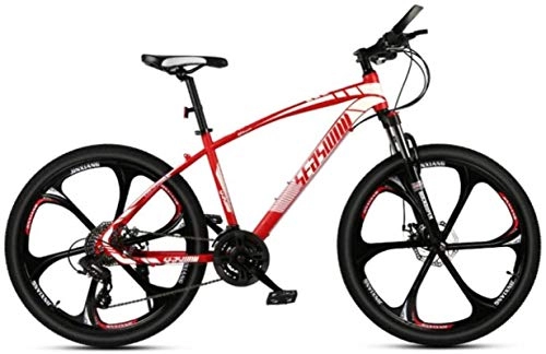 Mountainbike : HCMNME Mountainbikes, 27, 5-Zoll-Mountainbike-männliches und weibliches erwachsenes ultraleichtes Rennlicht-Fahrrad-Six-Cutter-Rad Aluminiumrahmen mit Scheibenbremsen (Color : Red, Size : 24 Speed)
