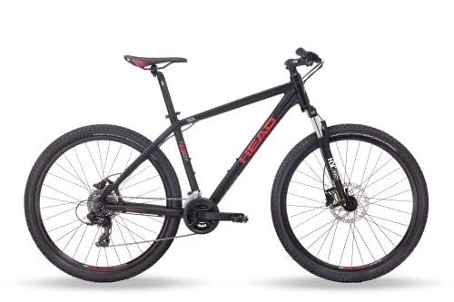 Mountainbike : HEAD Unisex – Erwachsene Troy 2.0 Mountainbike, matt schwarz / rot, 51