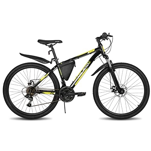 Mountainbike : Hiland 26 Zoll Mountainbike Rad Mountain Bike Shimano 21 Gang Fahrrad mit Rahmenpaket Schutzblech Federgabel Scheibenbremsen MTB für Herr Damen Jungen Mädchen schwarz