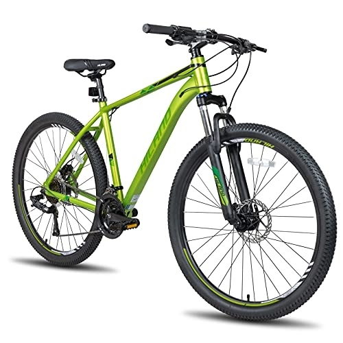 Mountainbike : Hiland 27, 5 Zoll MTB Mountainbike 27-Gang-Schaltung Hydraulische Scheibenbremsen Lock-Out Federgabel mit 495mm Aluminiumrahmen Grün für Herren Damen Jungs