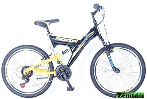 Mountainbike : Hooptec MTB Mountainbike 24 Zoll, Umit Ride On, 46 cm schwarz-gelb