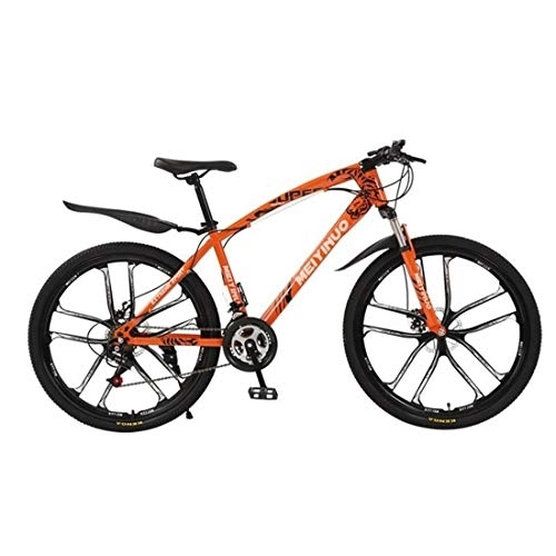Mountainbike : JLRTY Mountainbike Mountainbike, Damen / Herren Hardtail Gebirgsfahrrad, Doppelscheibenbremse Und Vorderradaufhängung, 26inch Räder (Color : Orange, Size : 27-Speed)