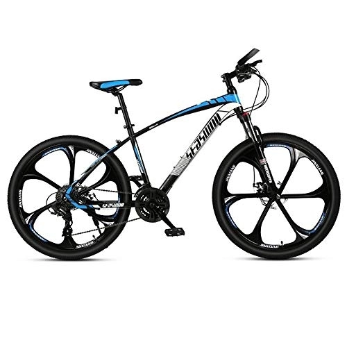 Mountainbike : Kays Mountainbike Mountainbike, 26 Zoll Mne / Frauen MTB Fahrräder, Carbon-Stahlrahmen, Vorderradaufhängung Doppelscheibenbremse, 21 / 24 / 27 Beschleunigt (Color : Blue, Size : 24 Speed)