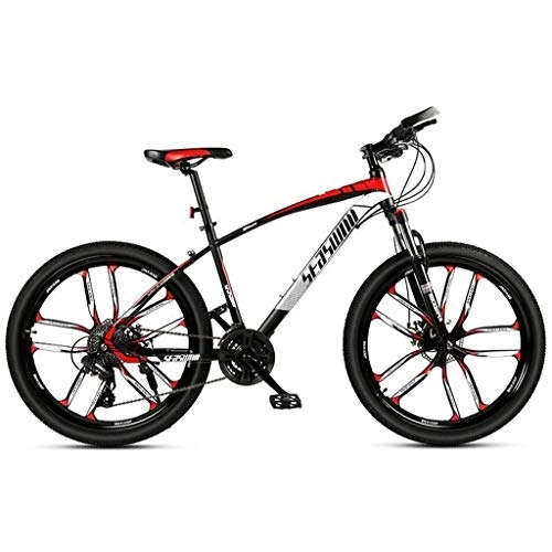 Mountainbike : Kays Mountainbike Mountainbike, 26 ‚‘ Zoll-Räder Fahrräder 21 / 24 / 27 / 30 Geschwindigkeiten Damen / Herren MTB Leichte Carbon Stahlrahmen Vorderradaufhängung (Color : Red, Size : 24speed)