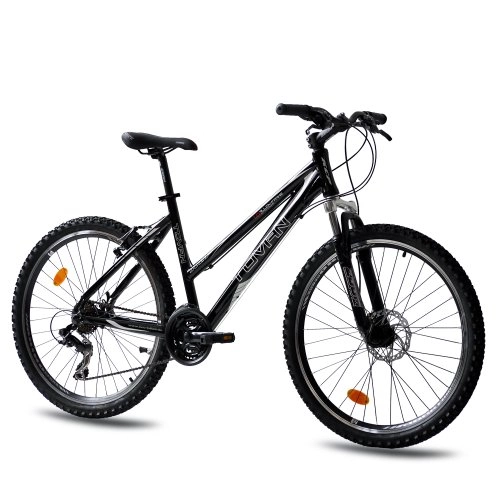 Mountainbike : KCP 26" Mountainbike ALU Fahrrad DAMENRAD TOVIAN 21 Gang Shimano schwarz - 66, 0 cm (26 Zoll)