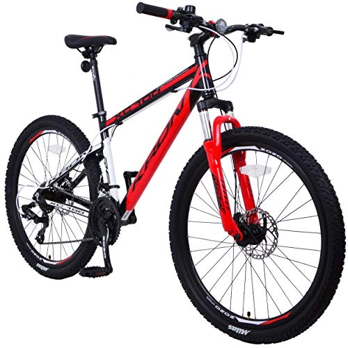 Mountainbike : KRON XC-100 Hardtail Aluminium Mountainbike 26 Zoll, 21 Gang Shimano Kettenschaltung mit Scheibenbremse | 16 Zoll Rahmen MTB Erwachsenen- und Jugendfahrrad | Schwarz & Rot