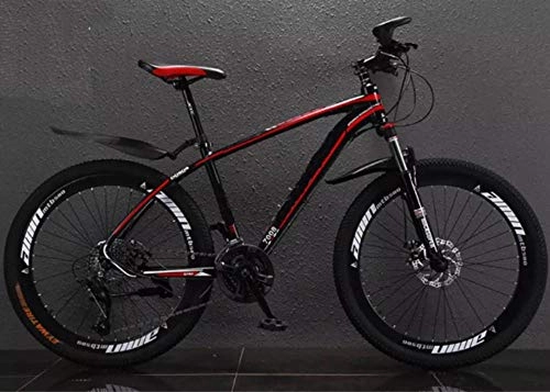 Mountainbike : LaKoos Hard Tail Mountainbike 26 / 24 Zoll Doppelstoßdämpfer Doppelscheibenbremse Männer und Frauen Erwachsene Jugend Aluminiumlegierung Variable Geschwindigkeit Offroad-Sportwagen-rot_24 Zoll