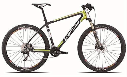 Mountainbike : Legnano &apos Fahrrad 700 Moena 27, 5 "Carbon UD 2 x 10 V Größe 43 schwarz grün Gedämpfte (MTB) / Bicycle 700 Moena 27, 5 UD Carbon 2 x 10 V Size 43 Black Green (MTB Front Suspension)