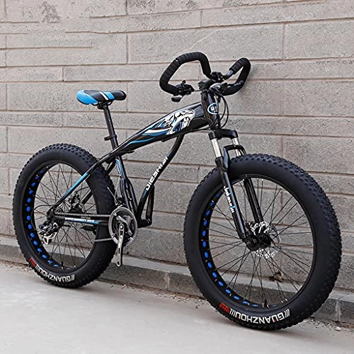 Mountainbike : LHQ-HQ Mountainbike Für Erwachsene, Butterfly-Lenker, 26" Fat Tire, 27 Gänge, High-Carbon-Stahlrahmen, Gabelfederung, ​Shimano-Schaltkit, 200 Kg Belastbar, D