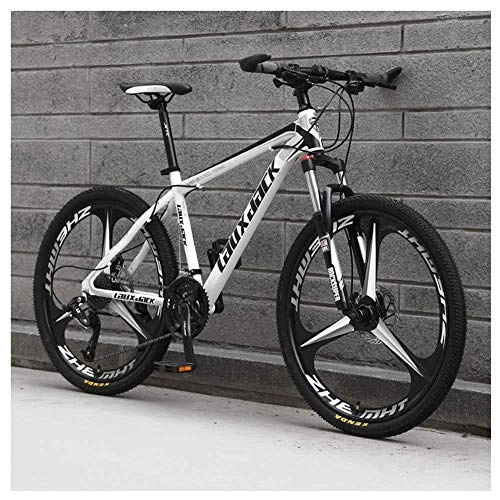 Mountainbike : LHQ-HQ Outdoor-Sport 26" Front Suspension Folding Mountainbike 30Speeds Fahrrad Männer oder Frauen MTB HighCarbon Stahlrahmen mit Dual-Oil Bremsen, Weiss Outdoor-Sport Mountainbike